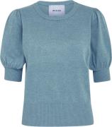 Minus Msliva Knit Tee Kvinde Citadel Blue Mel. Sweaters Str L - hos Ma...