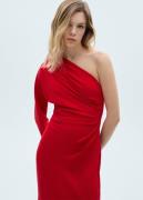 MANGO Asymmetric Draped Gown Kvinde Red Midi Kjoler Str S - hos Magasi...