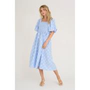 A-VIEW Cheri dot Dress Kvinde Blue/white Midi Kjoler Str 40 - hos Maga...