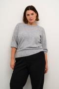 Kaffe Curve Kcmerida Pullover Kvinde Grey Melange Langærmede Bluser St...