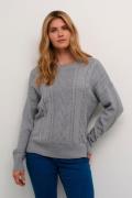 Cream Crdela Knit Pullover Kvinde Grey Melange Sweaters Str L - hos Ma...