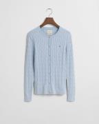 Gant Stretch Cotton Cable Cardigan Kvinde Fresh Blue Cardigans Slim Fi...