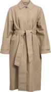 Object Objvega L/S RE Long Coat Noos Kvinde Desert Taupe Overgangsjakk...