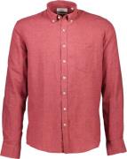 Lindbergh Cotton/linen Shirt L/S Mand Faded Burgundy Langærmede Skjort...