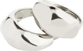 Pilgrim Dune Rings, 2in-1 set, Silver-plated one size - Ringe hos Maga...