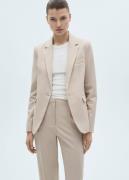 MANGO Fitted Suit Jacket Kvinde Lt Pastel Grey Blazere Str 40 - hos Ma...