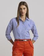 Lauren Ralph Lauren Y/D 70S Broadclothshirt Kvinde Blue/white Langærme...