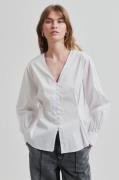 Second Female Viktoria Shirt Kvinde White Skjorter Str L - hos Magasin