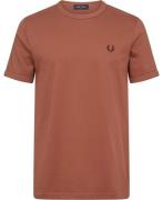 Fred Perry M3519 Mand Cinnamon Kortærmede T-shirts Str L - Bomuld hos ...