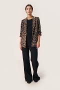 Soaked in Luxury Slshirley Printed Blazer Kvinde Leopard Pattern Blaze...