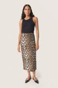 Soaked in Luxury Slxala Pencil Skirt Kvinde Leopard Pattern Midi Neder...