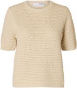 Selected Femme Slfvinna SS Structure Knit Oneck N Kvinde Birch Sweater...