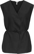 Object Objyui LO Waistcoat 137 Kvinde Black Kortærmede Bluser Str 42 -...