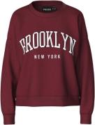 Pieces Pctamy LS Loose Sweat D2D PB Kvinde Tawny Port/brooklyn In Whit...