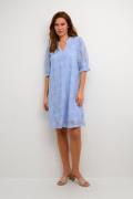 Culture Cuolu SS Dress Kvinde Cashmere Blue Korte Kjoler Str L - Cashm...