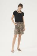 Culture Cuhalina Shorts Kvinde Leopard Wash Bermudashorts Str XL - hos...