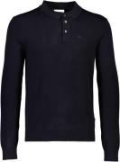 Lindbergh Ecovero L/S Polo Mand Blå Langærmede Poloer Slim Fit Str L -...