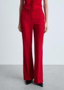 MANGO Wideleg Suit Trousers Kvinde Red Bukser Str 40 - hos Magasin