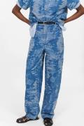 Nué Notes Weston Pants Kvinde Denim Blue Jacquard Bukser Str 40 - Deni...