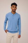 Magasin Mads 4 100% Cashmere Mand Light Blue Langærmede Poloer Str L C...