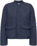 ONLY Onlhallie Quilted DNM Jacket AKM NO Kvinde Dark Blue Denim Overga...