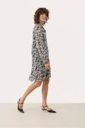 Part Two Botellapw DR Kvinde Dark Navy Contrast Flower Midi Kjoler Loo...