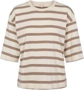 esmé studios Essigne Boxy Tshirt Stripe Gots Kvinde Fungi Kortærmede T...