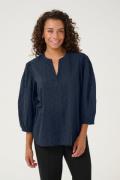 Kaffe Kajollia Blouse Kvinde Midnight Marine Langærmede Bluser Str 40 ...