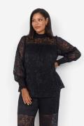 Wasabiconcept Curvy Wakristin 3 Bluse Sort Kvinde 9999 Sort Langærmede...