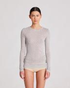 GAI+LISVA Fermi L/S Silk Top Kvinde Light Grey Melange Langærmede T-sh...