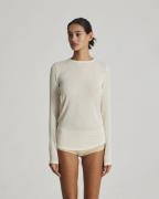 GAI+LISVA Thyra L/S Wool Top Kvinde Off White Langærmede T-shirts Str ...