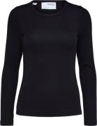 Selected Femme Slfdianna LS Oneck TOP Noos Kvinde Sort Toppe Regular F...