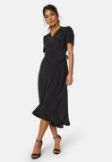 John Zack Short Sleeve Wrap Dress Black L (UK14)