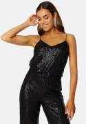 BUBBLEROOM Kira sparkling singlet Black S