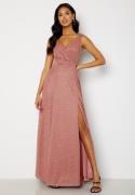 Goddiva Glitter Wrap Maxi Dress Dark Rose L (UK14)