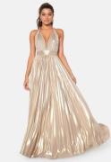 Goddiva Deep V Neck Metallic Gold XXS (UK6)