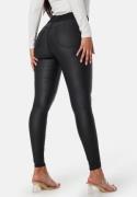 Happy Holly Freja High Waist Push-Up Coated Treggings Black 44S