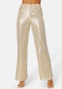 BUBBLEROOM Sequin Trousers Light beige S