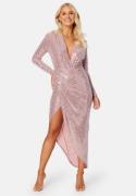 John Zack Sequin Rouch Maxi Dress Rose Pink XXS (UK6)