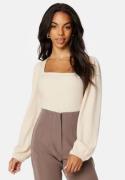 BUBBLEROOM Miriam Balloon Sleeve Top Light beige 2XL