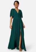 Bubbleroom Occasion Pleated Slit Gown  Dark green 34