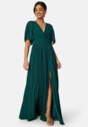 Bubbleroom Occasion Pleated Slit Gown  Dark green 46