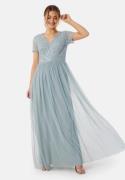 AngelEye Short Sleeve Sequin Embellished Maxi Dress Heather Blue L (UK...
