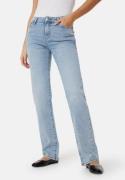 Pieces Pckelly Mid Waist Straight Jeans Light Blue Denim 30/30