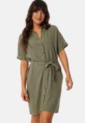 Pieces Pcvinsty Linen Shirt Dress Deep Lichen Green XS