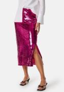 VILA Vietta midi sequin skirt Fuchsia Purple 36