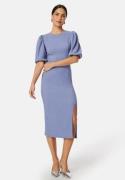 BUBBLEROOM Puff Sleeve Slit Dress Dusty blue L