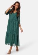 Happy Holly V-neck Lace Midi Dress Green 48/50