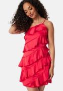 Bubbleroom Occasion One shoulder Short Frill Dress Red XS