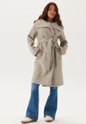 BUBBLEROOM High Neck Midi Coat Light beige M